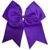 1 Purple Cheer Bow for Girls 7" Large Hair Bows with Ponytail Holder R