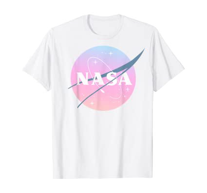Amazon.com: NASA Pastel Rainbow Classic Logo T-Shirt: Clothing