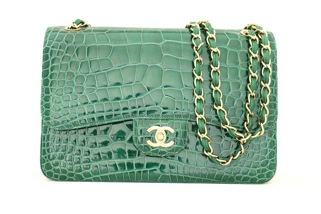 Chanel Jumbo Flap Emerald Green Alligator Skin Leather Shoulder Bag - Tradesy