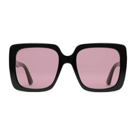 Round-frame acetate sunglasses with star in Tortoiseshell acetate frame | Gucci Women's Square & Rectangle