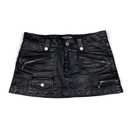 biker leather mini skirt black