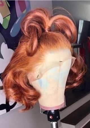 orange, ginger curly lace wig