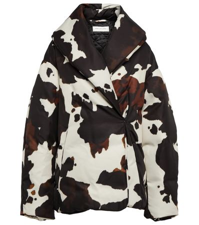Dries Van Noten - Cow-print puffer jacket | Mytheresa