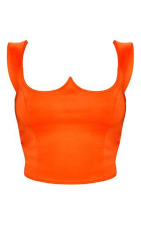 Neon Orange Structured Bustier Top | Tops | PrettyLittleThing