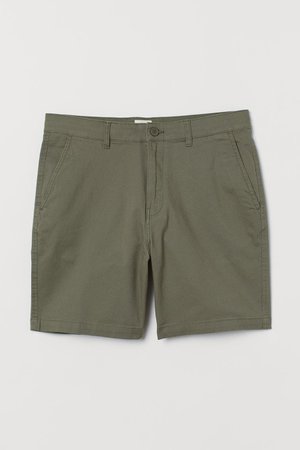 Cotton Chino Shorts - Khaki green - Men | H&M AU