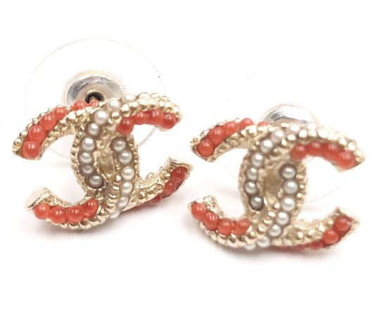 coral chanel earing - Google Search