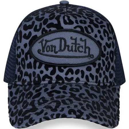 Navy Blue Cheetah Von Dutch Hat