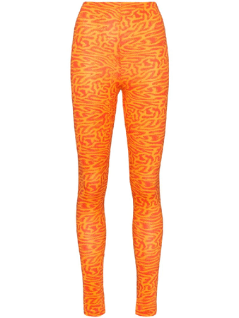 Maisie Wilen Oil Spill Print Leggings In Orange | ModeSens