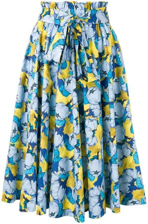floral print ruffle skirt