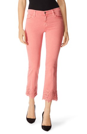 J Brand Selena Crop Bootcut Jeans (White Lace) | Nordstrom
