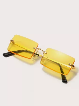 Tinted Lens Rimless Sunglasses | SHEIN USA
