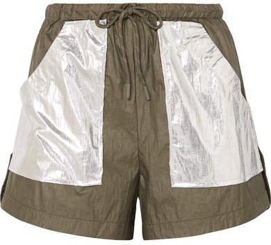 Mica Two-tone Shell Shorts - Army green