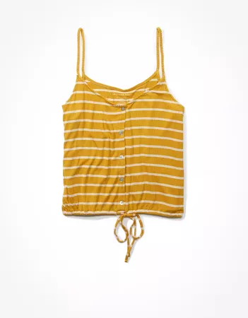 AE Tie Front Tank Top yellow