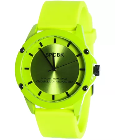 SPGBK Watches Pine Forest Lime Silicone Band Watch 44mm