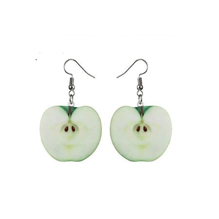 Streetregion | Green & Silvertone Apple Earrings