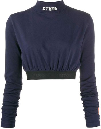 cropped long sleeve top