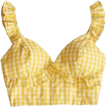 yellow top croptop yellowclothes clothes aesthetic summ...