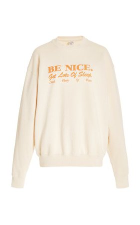 Be Nice Cotton Sweatshirt By Sporty & Rich | Moda Operandi