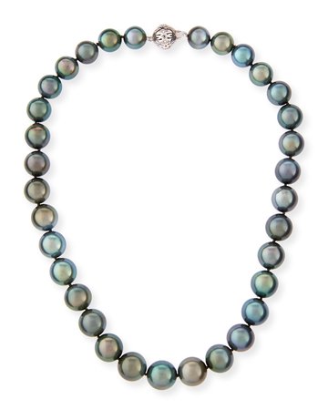 Belpearl 18" Tahitian Black Pearl Necklace