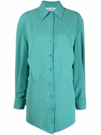 Shop The Attico long-sleeve shirt dress with Express Delivery - FARFETCH