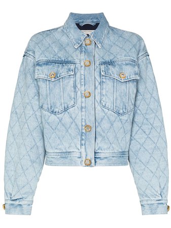 Alessandra Rich crystal-embellished Quilted Denim Jacket - Farfetch