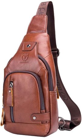 Amazon.com | Leather Sling Bag Hiking Daypack for Men Women Outdoor Travel Camping Fishing Crossbody Shoulder Chest Pack Backpack | Casual Daypacks