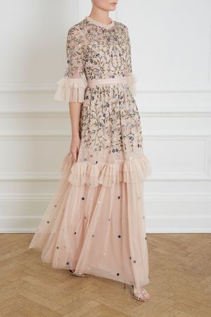 Dusk Floral Gown in Rose Quartz from Needle & Thread | Needle & Thread