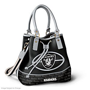 Oakland Raiders Womens NFL Bucket-Style Handbag