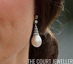Silver or Gold Royalty Replica Princess Diana Duchess of Cambridge Collingwood Pearl & Cubic Zirconia CZ Drop Earrings, 2 Sizes - Google Search