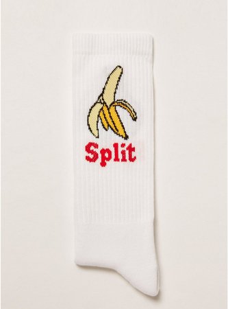 White Banana Split Socks - TOPMAN USA