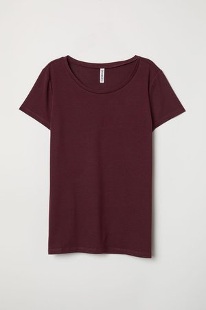 T-shirt - Burgundy melange - Ladies | H&M US