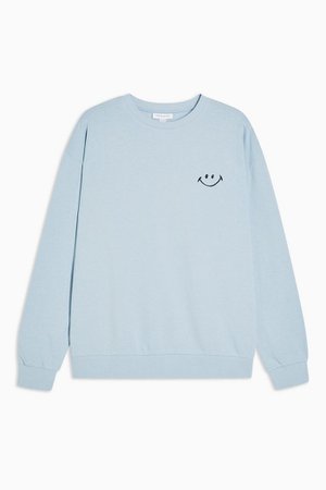 PETITE Blue Smile Sweatshirt | Topshop
