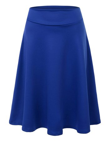 DOUBLJU Womens High Waist Midi A-Line Skirt Royal 3XL at Amazon Women’s Clothing store