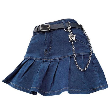Butterfly Chain Jean Skirt