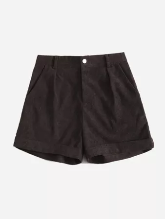 Solid Corduroy Shorts | ROMWE