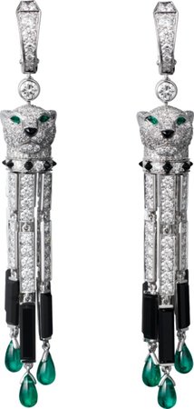 CRHP800976 - Panthère de Cartier earrings - White gold, emeralds, onyx, diamonds - Cartier