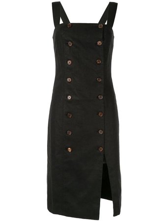 front button black dress