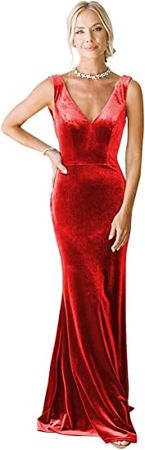 V Neck Velvet Bridesmaid Dresses for Women Bodycon Formal Prom Gowns Mermaid Wedding Guest Dresses at Amazon Women’s Clothing store