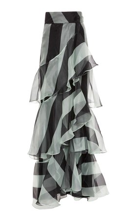 M'O Exclusive Pico Basile Silk Organza Skirt by Johanna Ortiz | Moda Operandi
