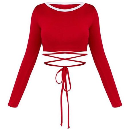 long sleeve red crop top - Google Search