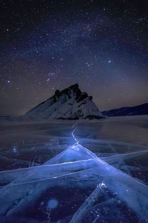 fantasy snow ice night star magic