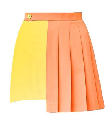 Yellow and Orange Half Pleated Skirt