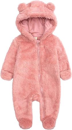 Amazon.com: Newborn Baby Jumpsuit Hooded Fleece Rompers Long Sleeve Onesies Outwear Outfits: Clothing, Shoes & Jewelry