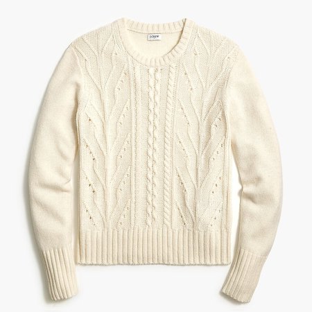 J.Crew Factory: Pointelle Cable Front Pullover Sweater