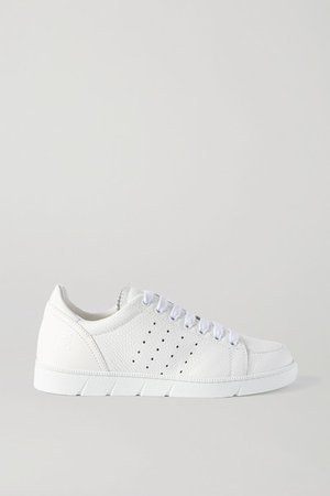 Textured-leather Sneakers - White