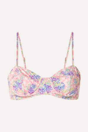 Cassandra Floral-print Bikini Top - Pink