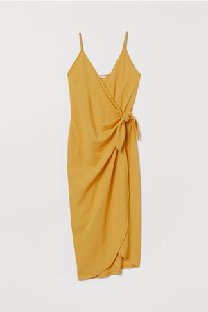 Wrap dress with ties - Yellow - Ladies | H&M GB