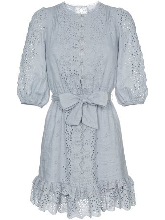 Zimmermann Iris scalloped embroidered cotton mini dress $795 - Buy Online AW18 - Quick Shipping, Price