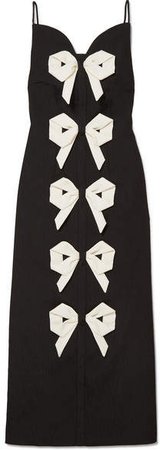 Paris Bow-detailed Cloqué Dress - Black