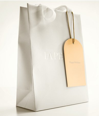 la perla white shopping paper bag
